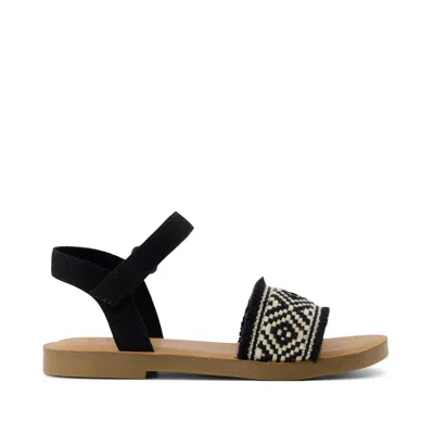 Toms Kid's Remi Ankle Strap Kids Sandal Diamond Global Strap In Black