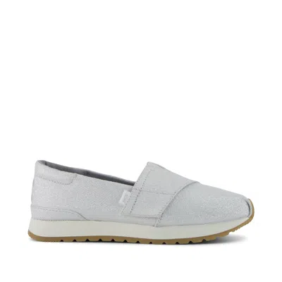 TOMS KID'S RESIDENT PLUS KIDS SNEAKER SILVER METALLIC TWILL