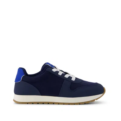Toms Kid's Trvl Lite Retro Runner Kids Sneaker Water Repellent Multi Navy Vintage Twill In Blue