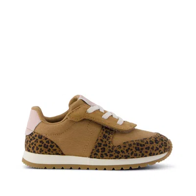 Toms Babies' Kid's Trvl Lite Retro Runner Toddler Sneaker Water Repellent Toffee Leopard In Brown
