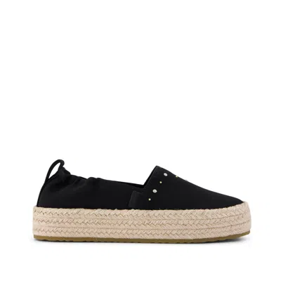 Toms Kid's Valencia Platform Kids Espadrille Brushed Twill In Black