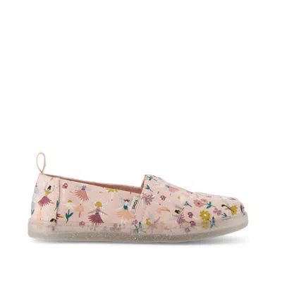 Toms Kid's Youth Alpargata Glitter Fairy Garden Kids Shoe In Pink
