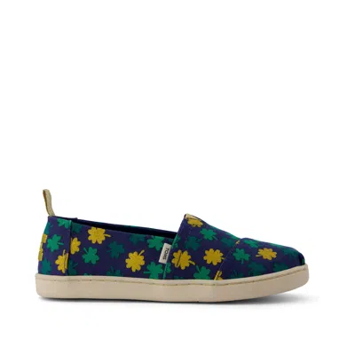 Toms Kid's Youth Alpargata Lucky Shimmer Clovers Kids Shoe In Animal Print
