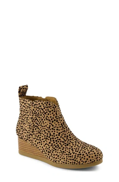 Toms Kids' Clare Zip Wedge Bootie In Brown