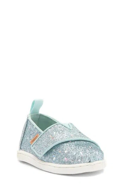 Toms Kids' Classic Alpargata Glitter Slip-on In Light/pastel Green