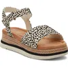 Toms Kids' Diana Ankle Strap Espadrille Platform Wedge Sandal In Natural/black