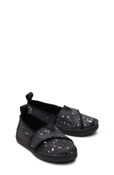 Toms Kids' Glitter Alpargata Slip-on Sneaker In Black