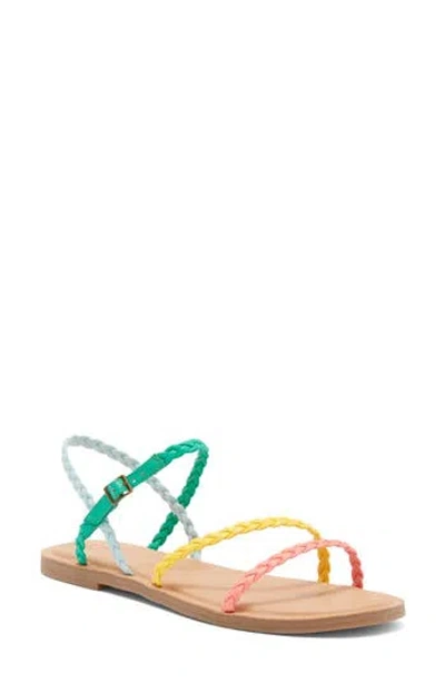 Toms Kira Braided Sandal In Green Multi