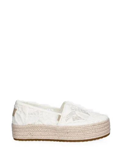 Toms Lace-embroidered Platform Espadrilles In White