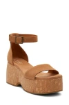 Toms Laila Cork Platform Sandal In Tan