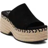 Toms Lailam Espadrille Platform Slide Sandal In Black