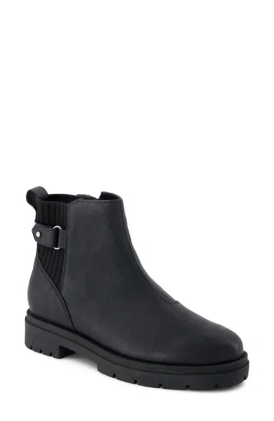 Toms Leather Chelsea Bootie In Black