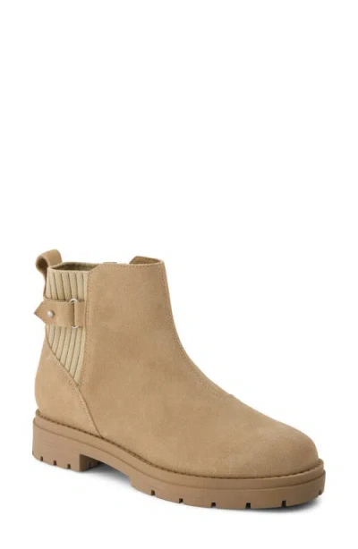 Toms Leather Chelsea Bootie In Brown