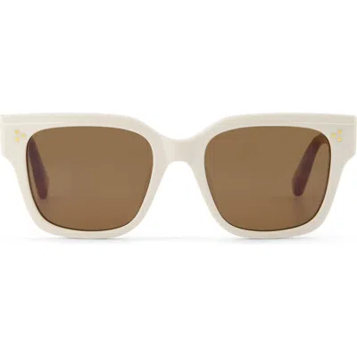 Toms Madison 53mm Square Sunglasses In Chalk/honey Tortoise