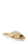 Toms Mae Crisscross Slide Sandal In Almond Raffia
