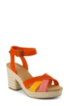 Toms Majorca Ankle Strap Platform Sandal In Red