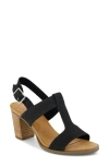 Toms Majorca T-strap Suede Sandal In Black