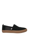 Toms Man Sneakers Black Size 7.5 Leather, Textile Fibers In Black