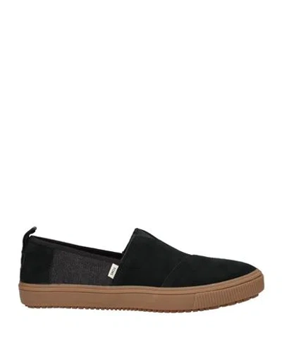 Toms Man Sneakers Black Size 7.5 Leather, Textile Fibers