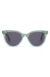 Toms Marlowe 50mm Round Sunglasses In Jade Crystal/dark Grey