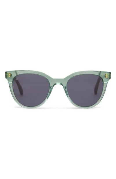 Toms Marlowe 50mm Round Sunglasses In Jade Crystal/dark Grey