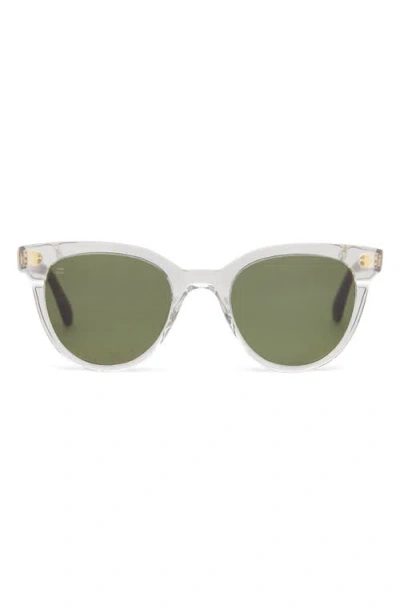 Toms Marlowe 50mm Round Sunglasses In Vintage Crystal/bottle Green