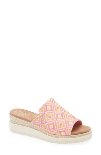 Toms Marmul Wedge Slide Sandal In Pink