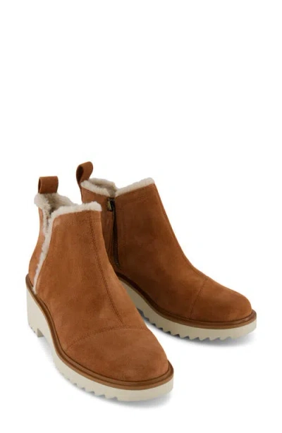 Toms Maude Faux Shearling Lined Bootie In Brown