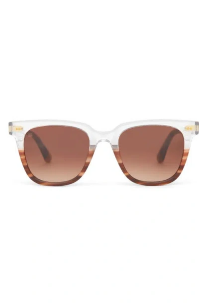 Toms Memphis 301 51mm Square Sunglasses In Mocha Striated Fade/brown