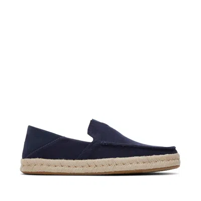 Toms Men's Alonso Navy Heritage Canvas Rope Loafer Slip On In Blue