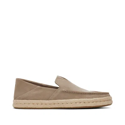 Toms Men's Alonso Taupe Suede Rope Loafer Slip On In Brown