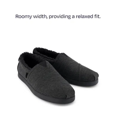 Toms Men's Alp Fwd Charcoal Herringbone Espadrille Slip On In Black