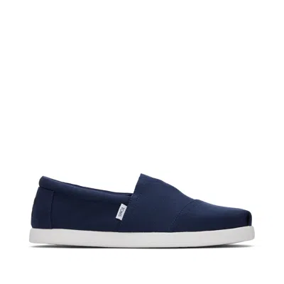 TOMS MEN'S ALP FWD NAVY RECYCLED COTTON CANVAS SLIP ON