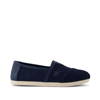 Toms Men's Alpargata Classic Navy Textured Mesh And Pu Trim In Blue