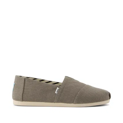 Toms Men's Alpargata Classic Vetiver Grey Heritage Canvas In Silver