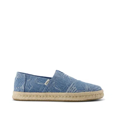 Toms Men's Alpargata Rope 2.0 Espadrille Faded Sky Tropical Denim In Blue