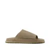Toms Men's Danilo Slide Sandal Dune Perforated Suede Slip On In Brown