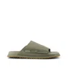 Toms Men's Danilo Slide Sandal Vetiver Grey Heavy Canvas Slip On In Green