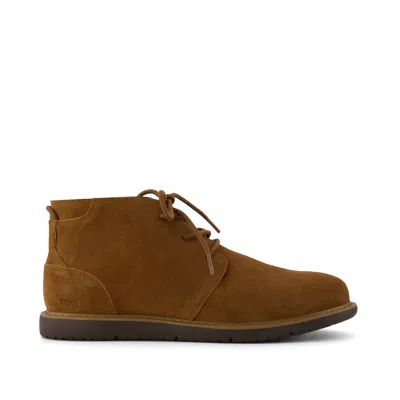 Toms Men's Navi Boot Water Repellent Walnut Leather In Brown