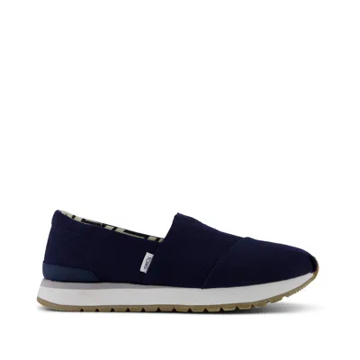 Toms Men's Resident Plus Navy Heritage Canvas Slip On In Black