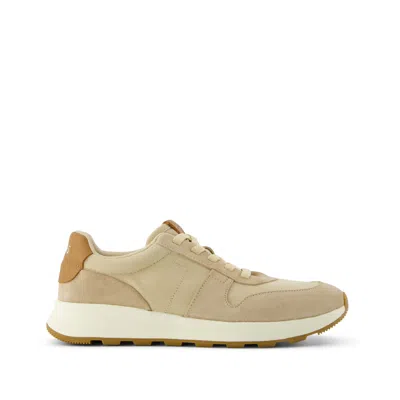 Toms Men's Trvl Lite Retro Runner Water Repellent Almond Twill And Leather Sneaker In Brown