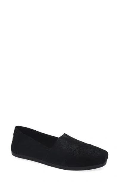 Toms Metallic Suede Classic Slip On Sneaker In Black