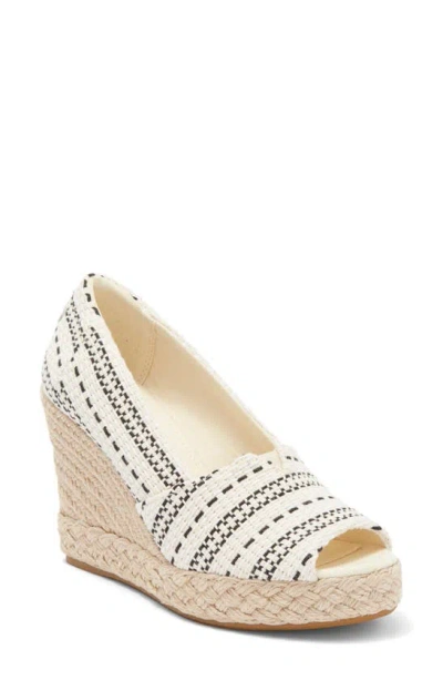 Toms Michelle Peep Toe Wedge Sandal In Natural
