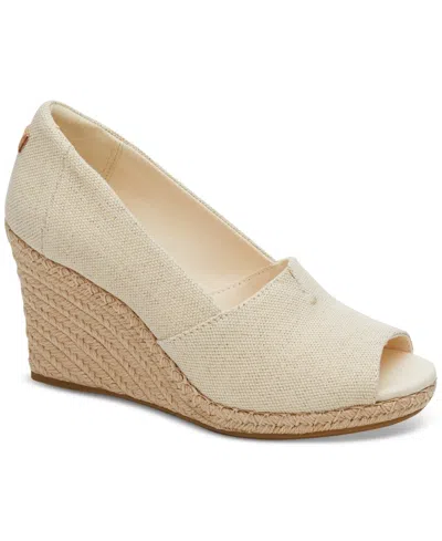 Toms Michelle Sandal Women's Dark Natural Espadrille Wedge Heel Jobb083 In Neutral