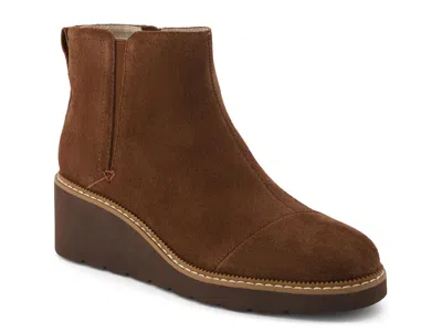 Toms Mina Wedge Bootie In Brown
