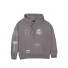 Toms Multi Graphic Fleece Hoodie In Gray