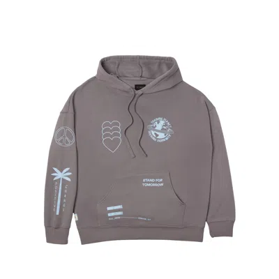 Toms Multi Graphic Fleece Hoodie In Gray