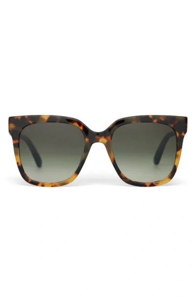 Toms Natasha 53mm Polarized Square Sunglasses In Blonde Tortoise/deep Olive