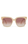 Toms Natasha 53mm Polarized Square Sunglasses In Oatmilk Latte Lamination