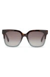Toms Natasha 53mm Polarized Square Sunglasses In Tortoise Ocean Grey Fade